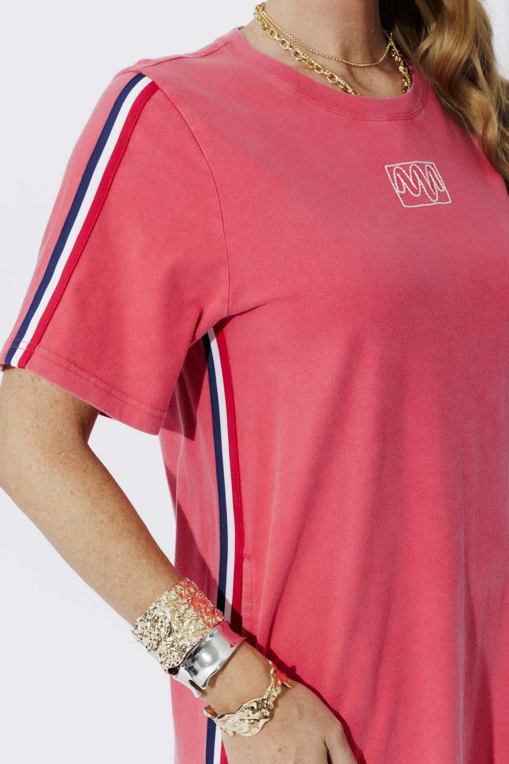 Red Washed Cotton Sports Dress