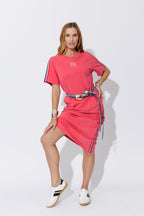 Red Washed Cotton Sports Dress