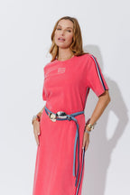 Red Washed Cotton Sports Dress