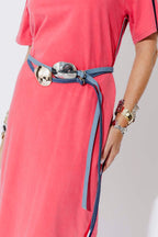 Dark Denim Gold Dome Belt