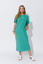 Aqua Washed Cotton Sport Dress