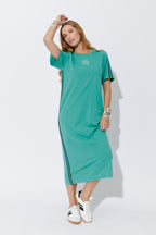 Aqua Washed Cotton Sport Dress