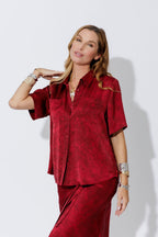 Red Silky Pocket Shirt