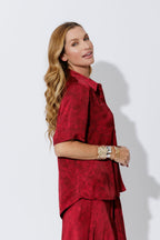 Red Silky Pocket Shirt