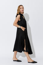 Black Ruffle Maxi Dress