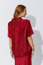 Red Silky Pocket Shirt