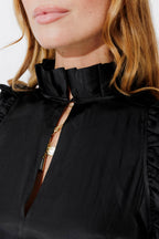 Black Ruffle Maxi Dress