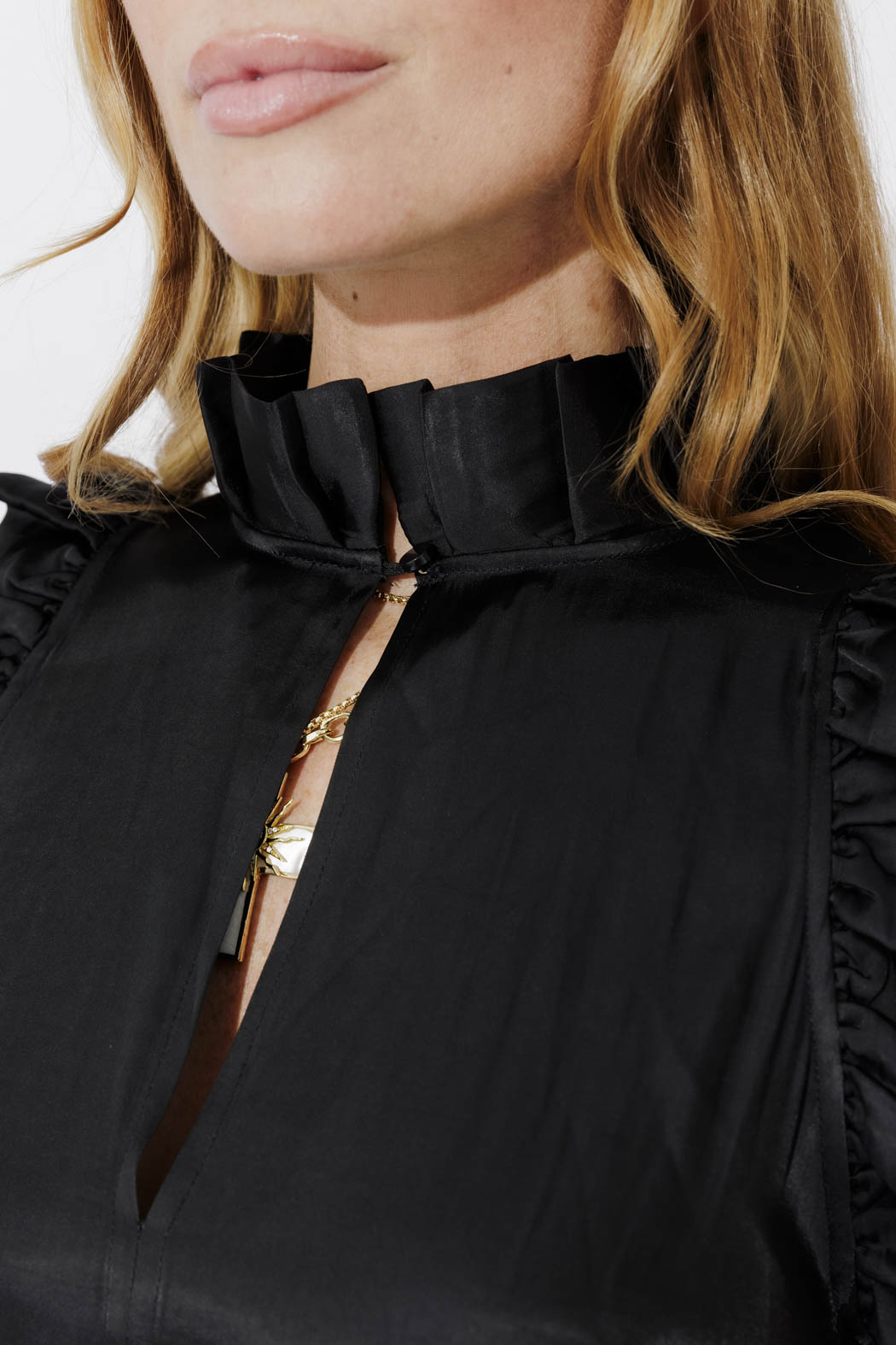 Black Ruffle Maxi Dress