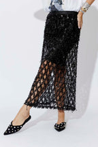 Black Sequin Diamond Skirt