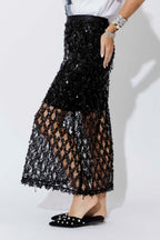 Black Sequin Diamond Skirt