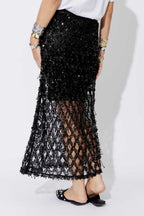 Black Sequin Diamond Skirt