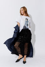 Black Sequin Diamond Skirt