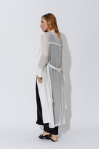 White Sheer Viscose Trench