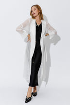 White Sheer Viscose Trench