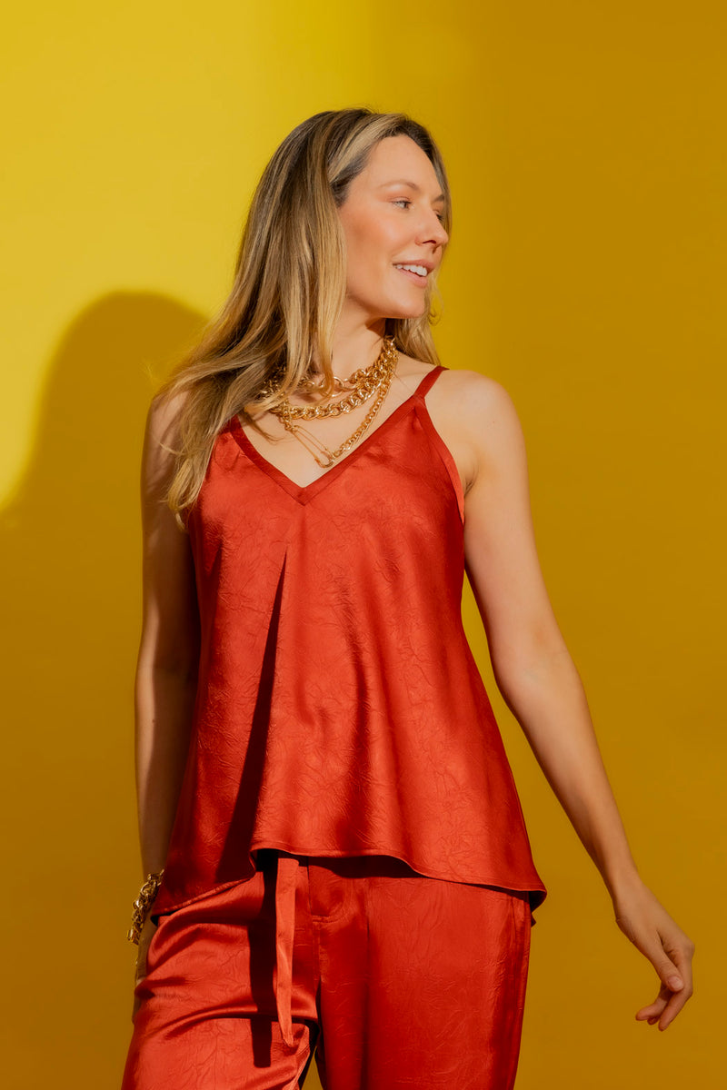 Rust Embossed Bias Cami