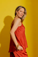 Rust Embossed Bias Cami
