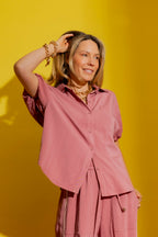 Dusty Pink Bubble Sleeve Shirt Dusty Pink