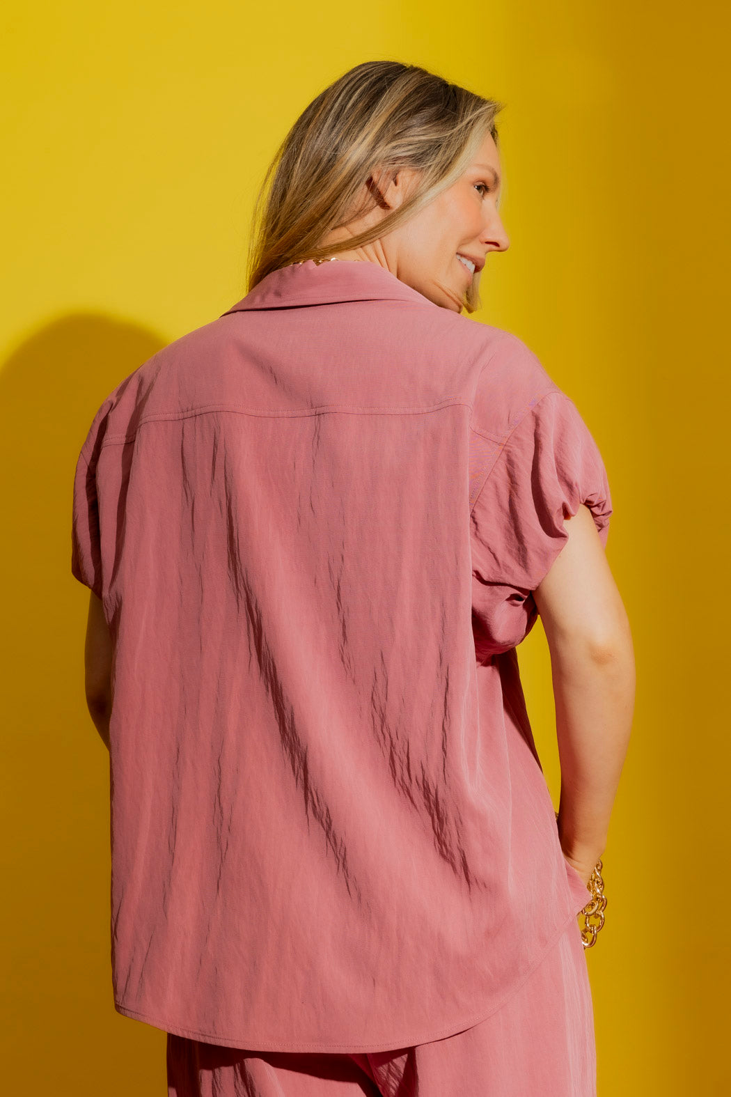 Dusty Pink Bubble Sleeve Shirt Dusty Pink