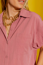 Dusty Pink Bubble Sleeve Shirt Dusty Pink