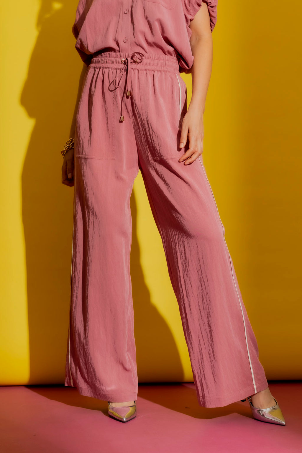 Dusty Pink Piped Culottes Dusty Pink