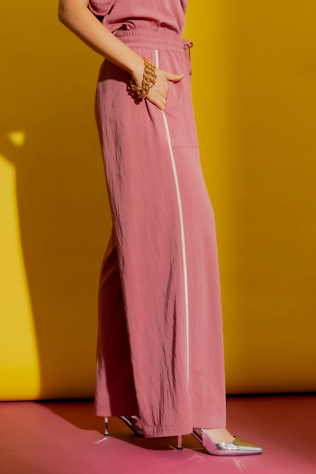 Dusty Pink Piped Culottes Dusty Pink
