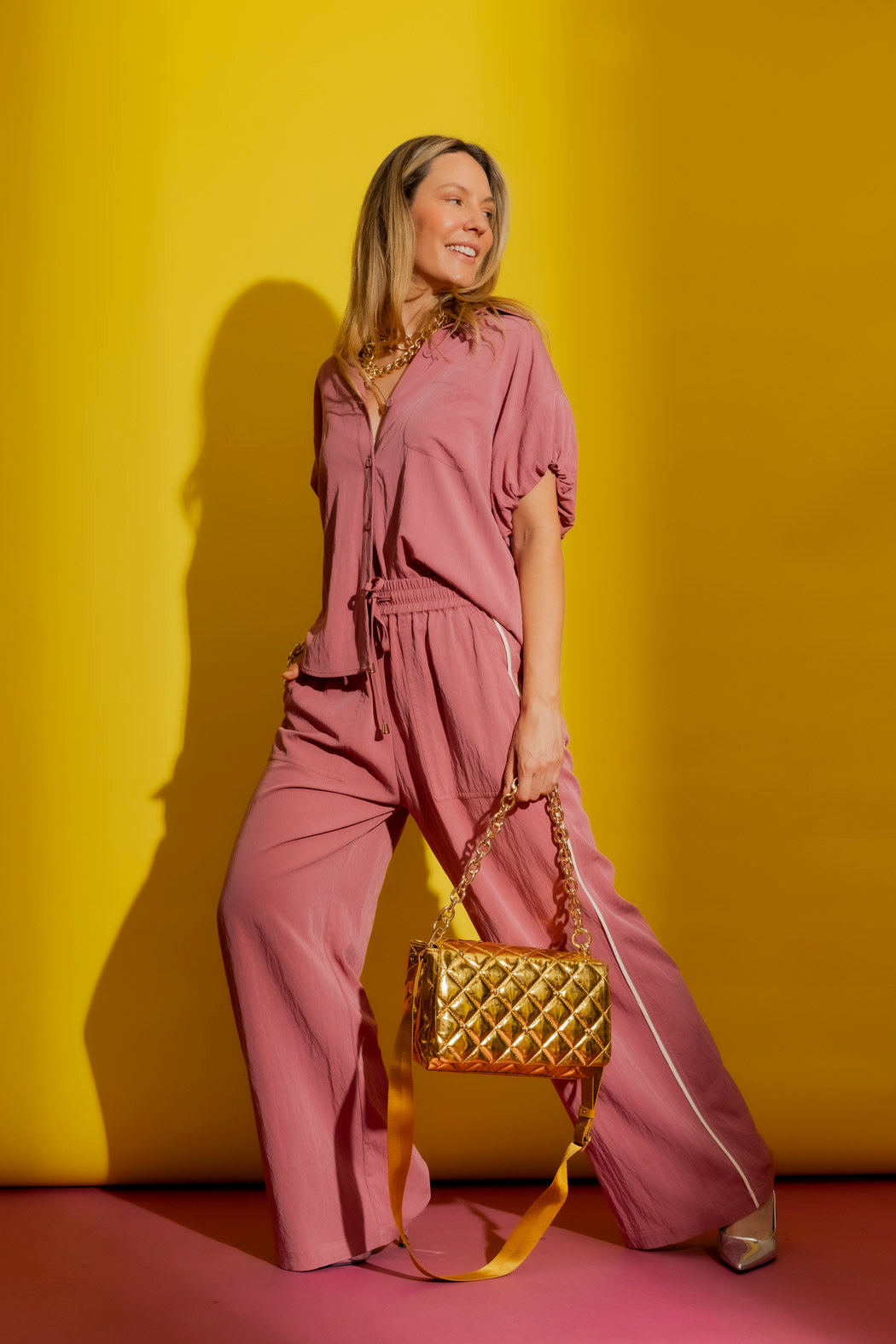 Dusty Pink Piped Culottes Dusty Pink