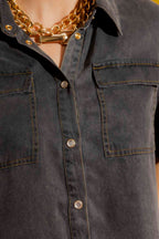 Washed Black Tencel Denim Shirt Washed Black
