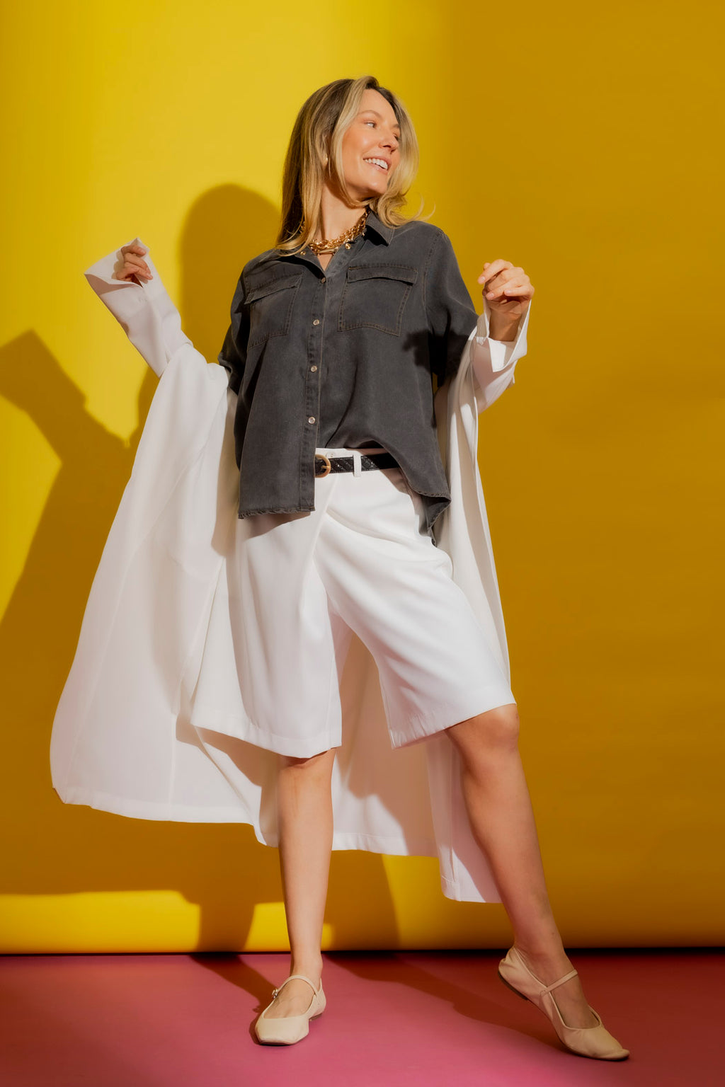 Washed Black Tencel Denim Shirt Washed Black