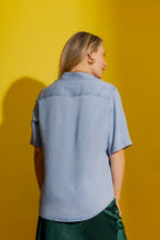 Washed Blue Tencel Denim Shirt Washed Blue
