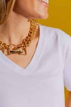 White V Neck T-Shirt