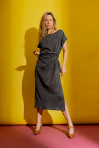 Washed Black Tencel Denim Harlow Dress Washed Black