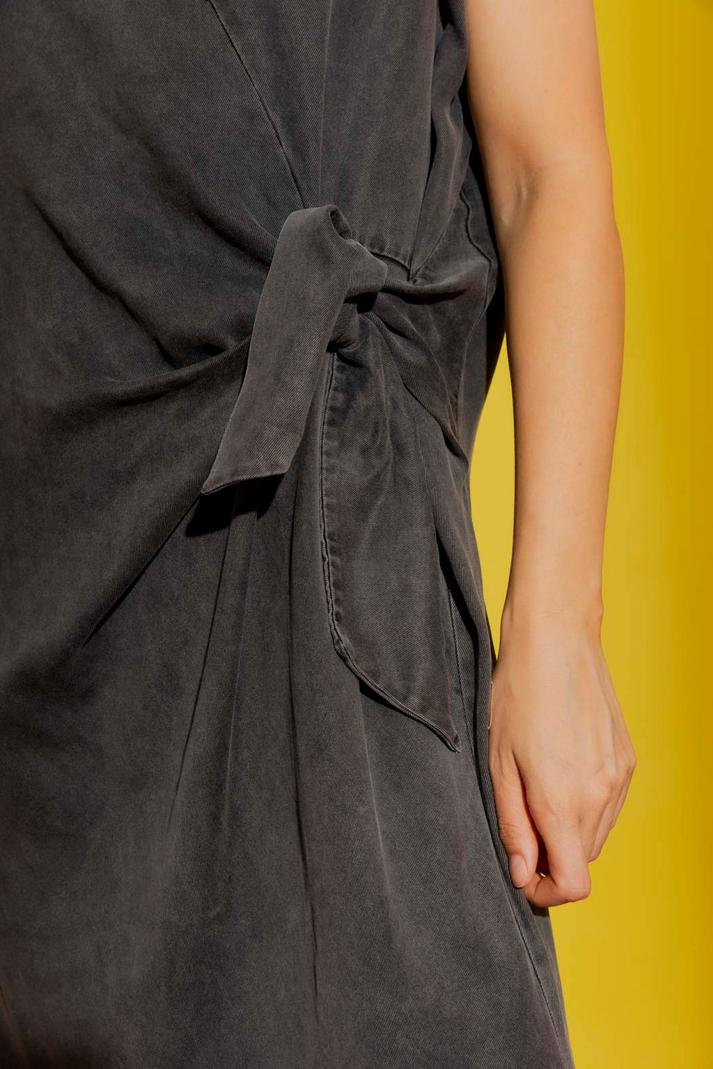 Washed Black Tencel Denim Harlow Dress Washed Black