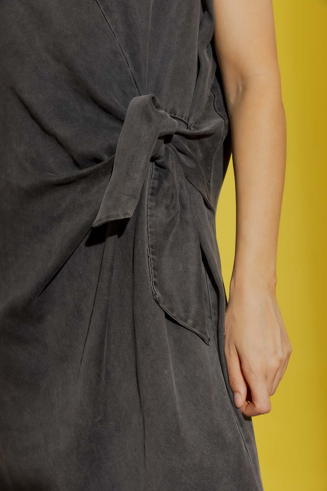 Washed Black Tencel Denim Harlow Dress Washed Black