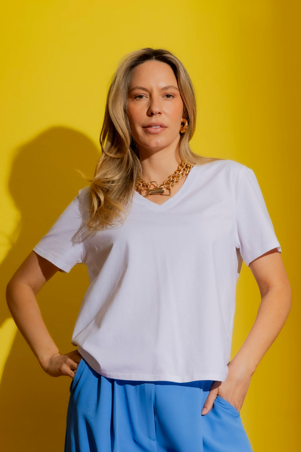 White V Neck T-Shirt