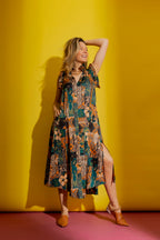 Patchwork Ruffle Maxi Dress