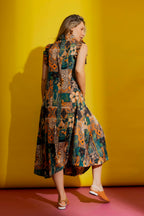 Patchwork Ruffle Maxi Dress