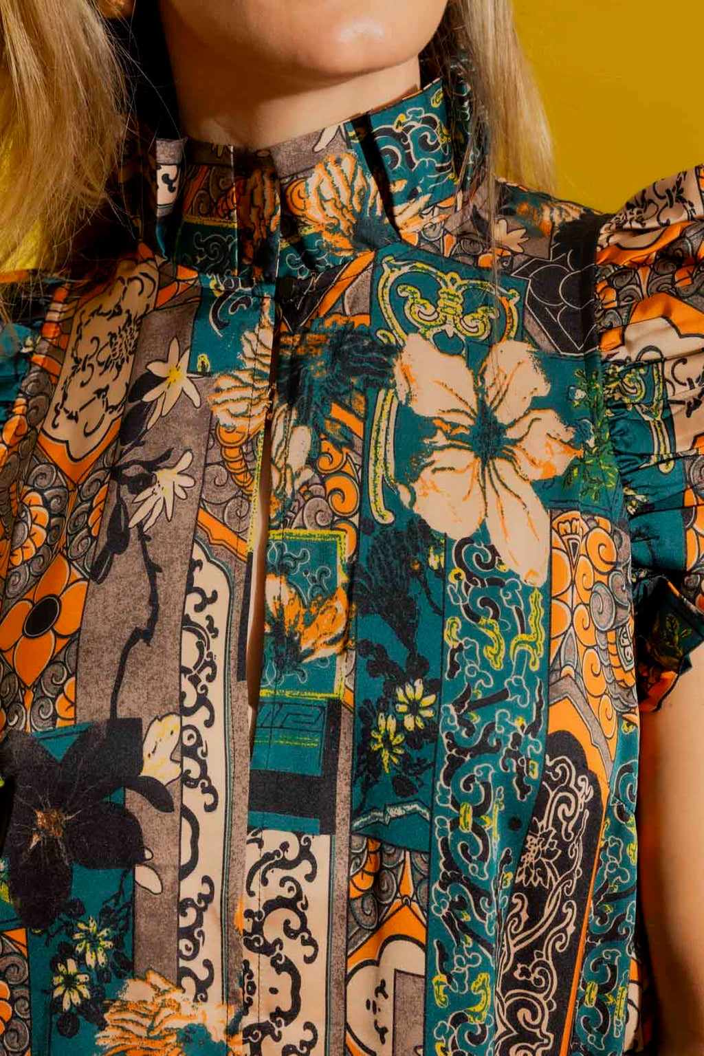 Patchwork Ruffle Maxi Dress