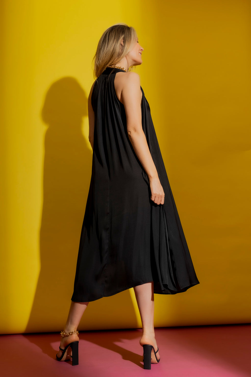 Black Tie Neck Dress