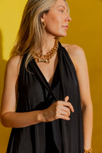 Black Tie Neck Dress