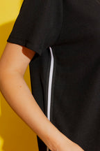Black Side Stripe Tee