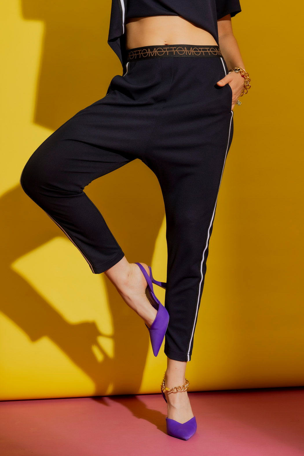 Navy Side Stripe Pant