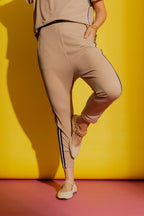 Taupe Side Stripe Pant