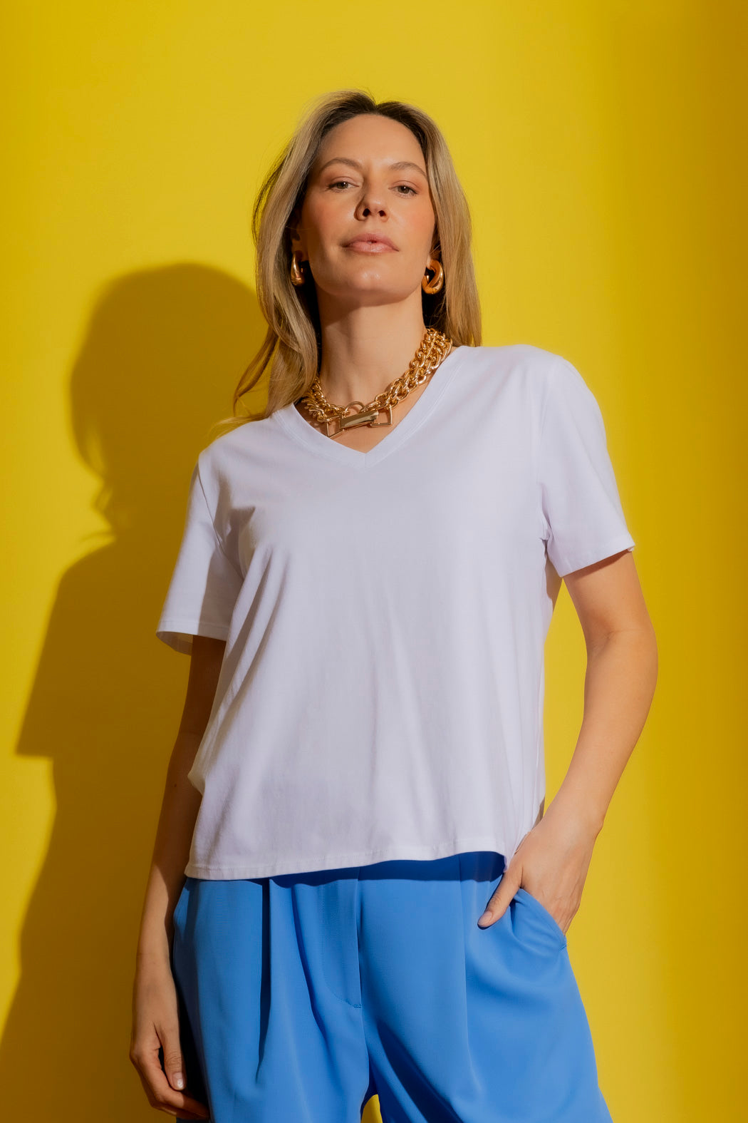 White V Neck T-Shirt