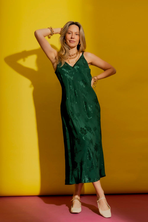Green Dress And Jacket Set