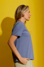 Denim V Neck T-Shirt