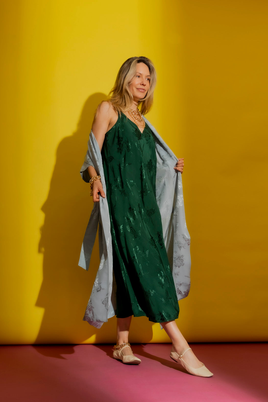 Pale Blue Embossed Trench Pale Blue