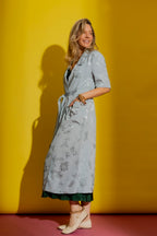 Pale Blue Embossed Trench Pale Blue