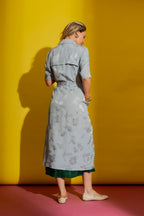 Pale Blue Embossed Trench Pale Blue