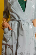 Pale Blue Embossed Trench Pale Blue