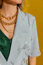 Pale Blue Embossed Trench Pale Blue